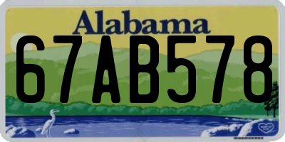 AL license plate 67AB578