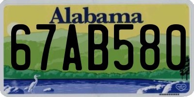 AL license plate 67AB580