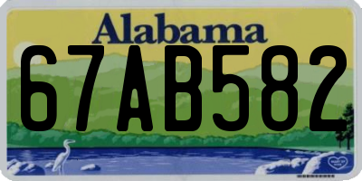AL license plate 67AB582