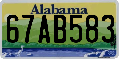 AL license plate 67AB583