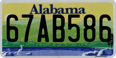 AL license plate 67AB586