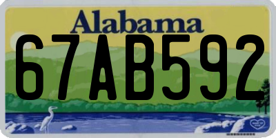 AL license plate 67AB592