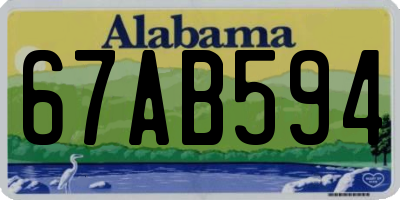 AL license plate 67AB594