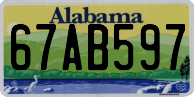 AL license plate 67AB597
