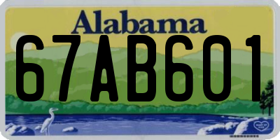 AL license plate 67AB601