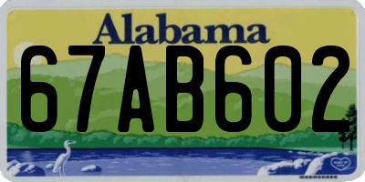 AL license plate 67AB602