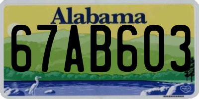 AL license plate 67AB603