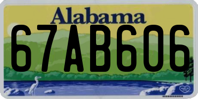 AL license plate 67AB606