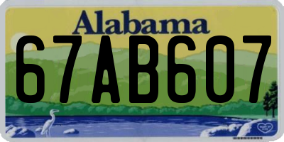 AL license plate 67AB607