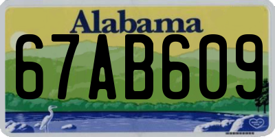 AL license plate 67AB609