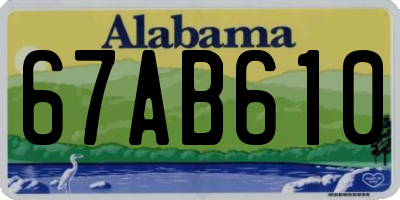 AL license plate 67AB610