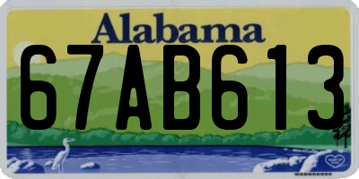 AL license plate 67AB613