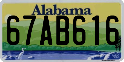 AL license plate 67AB616