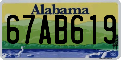 AL license plate 67AB619
