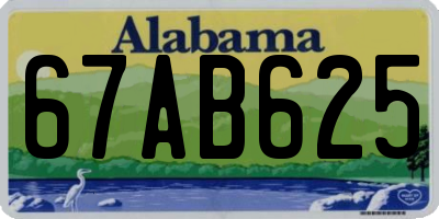 AL license plate 67AB625