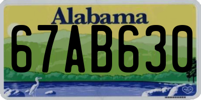 AL license plate 67AB630