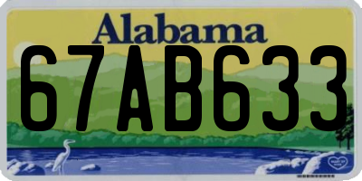 AL license plate 67AB633