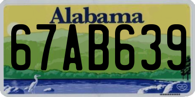 AL license plate 67AB639