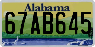 AL license plate 67AB645