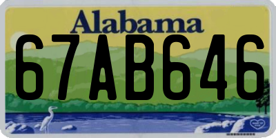 AL license plate 67AB646
