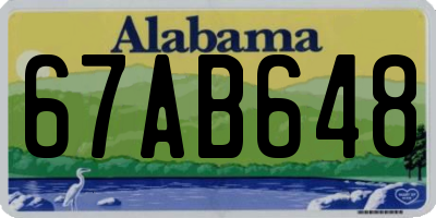 AL license plate 67AB648
