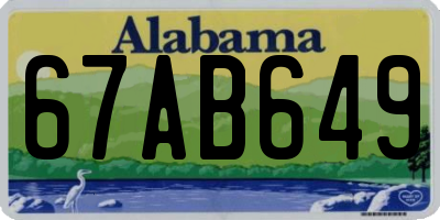 AL license plate 67AB649