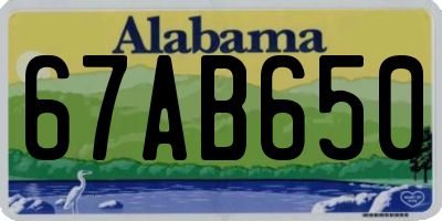 AL license plate 67AB650