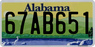 AL license plate 67AB651