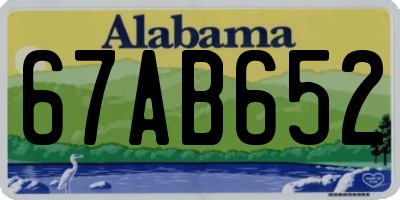 AL license plate 67AB652