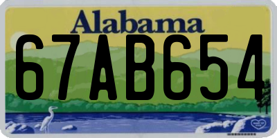 AL license plate 67AB654