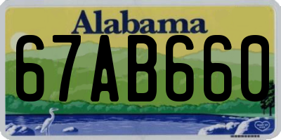 AL license plate 67AB660