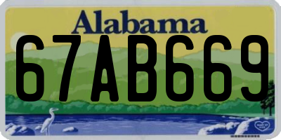 AL license plate 67AB669