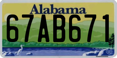 AL license plate 67AB671