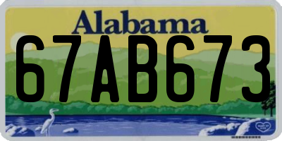 AL license plate 67AB673