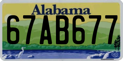 AL license plate 67AB677