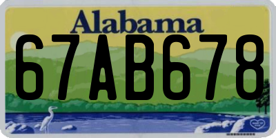 AL license plate 67AB678