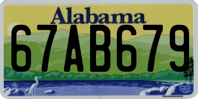 AL license plate 67AB679