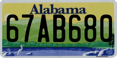 AL license plate 67AB680