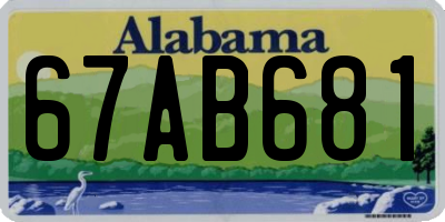 AL license plate 67AB681