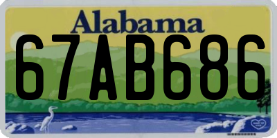 AL license plate 67AB686