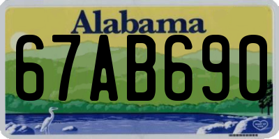 AL license plate 67AB690