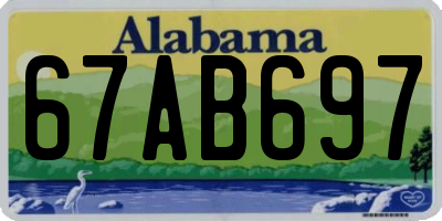AL license plate 67AB697