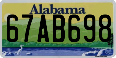 AL license plate 67AB698