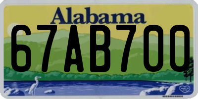 AL license plate 67AB700