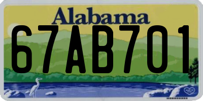 AL license plate 67AB701