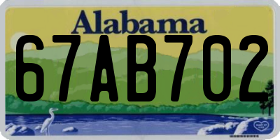 AL license plate 67AB702