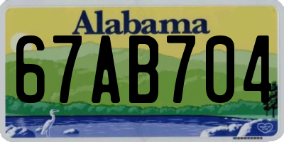 AL license plate 67AB704