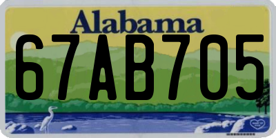 AL license plate 67AB705