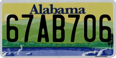 AL license plate 67AB706