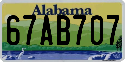 AL license plate 67AB707